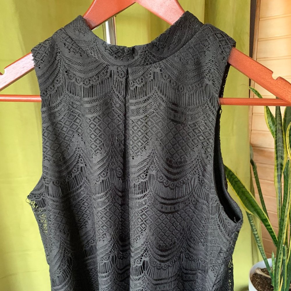 Black lace sleeveless top